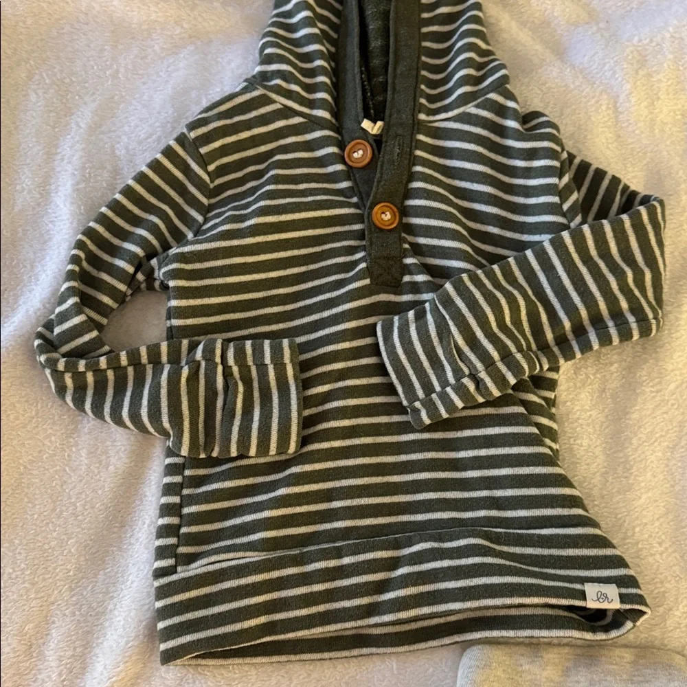 Baby Boy Striped Hoodie and Pants Set